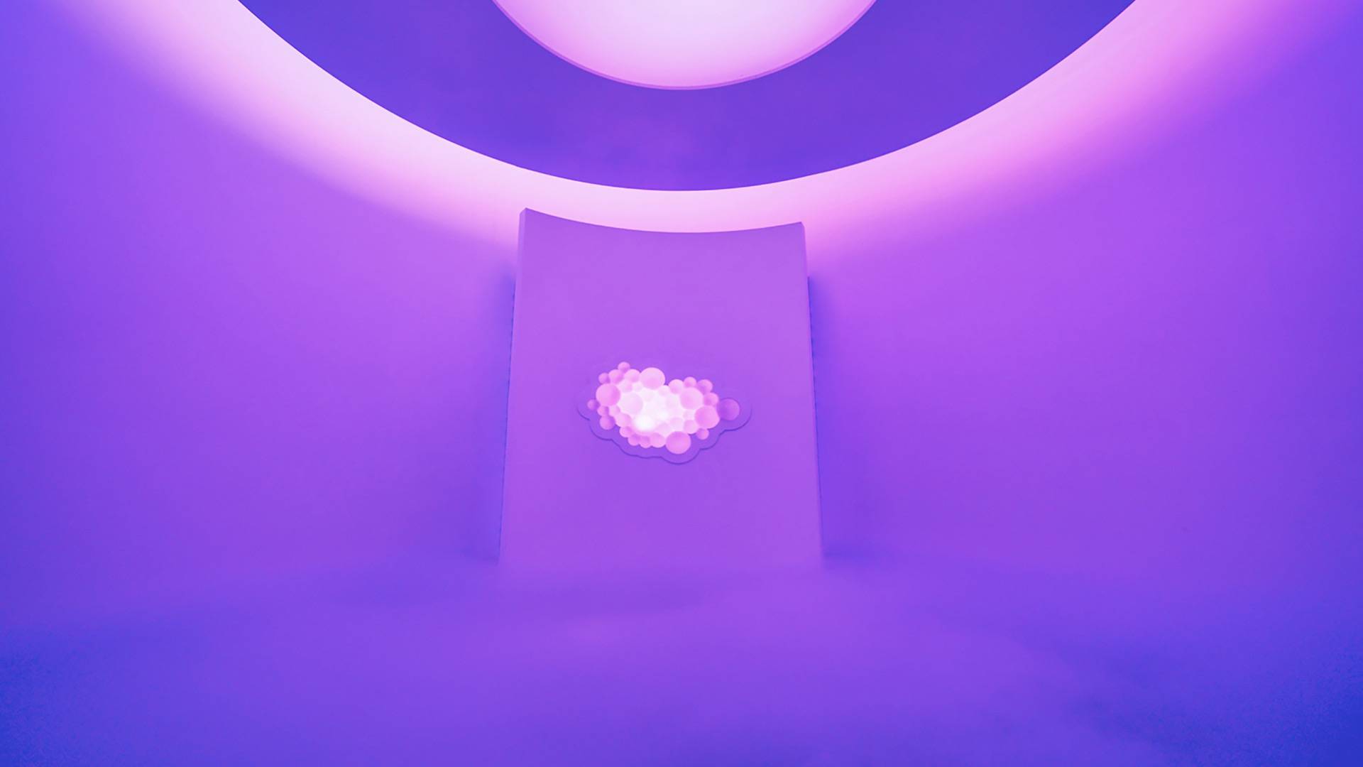 Museum of Feelings: Calm Room, meditative standing cloud room and ambient light installation